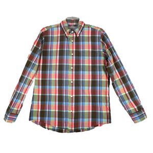 Jack Spade Shirt Men Medium Blue Red Plaid Classic Casual Preppy Heritage Office
